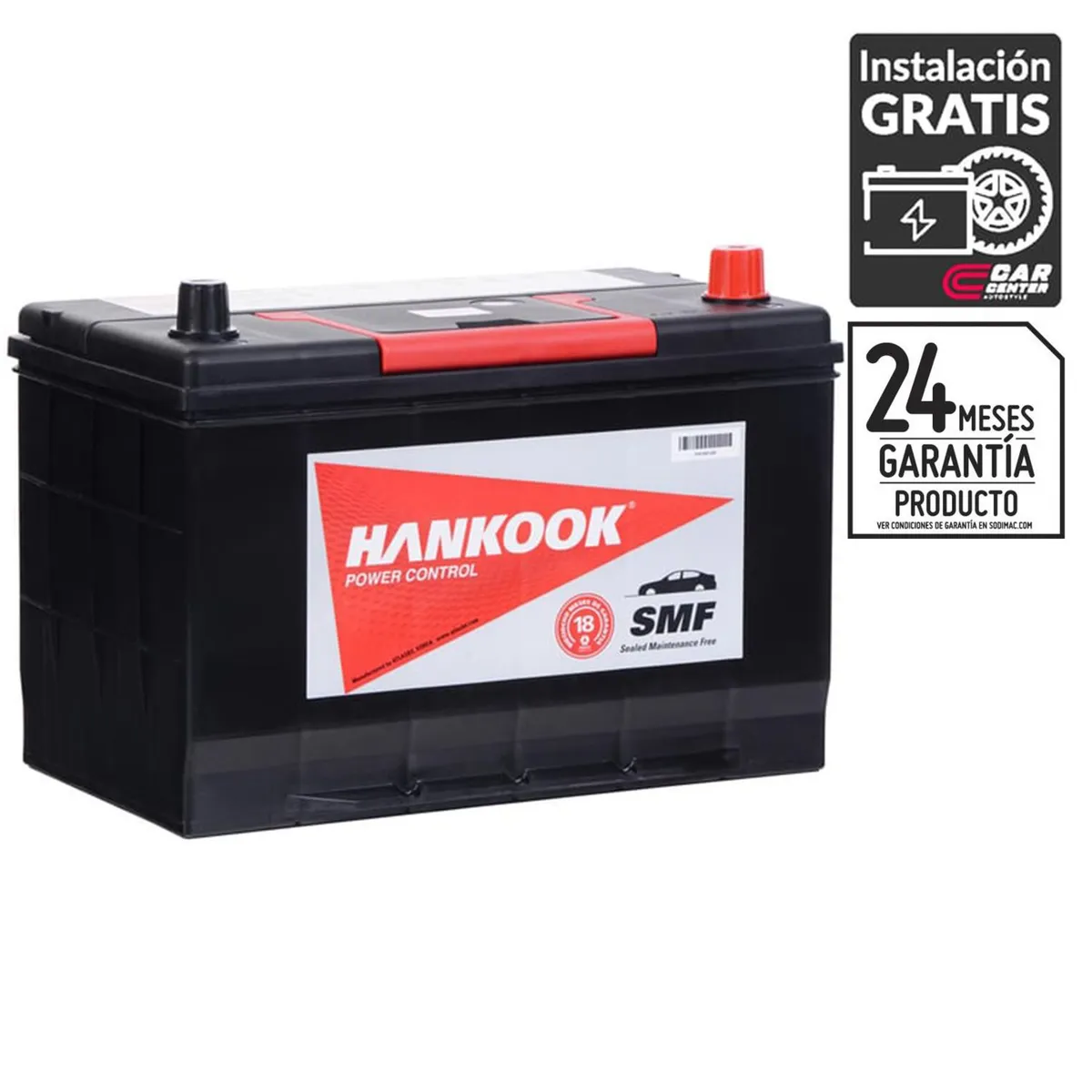 HANKOOK - Batería de Auto 90 Ah Positivo Derecho 750 CCA