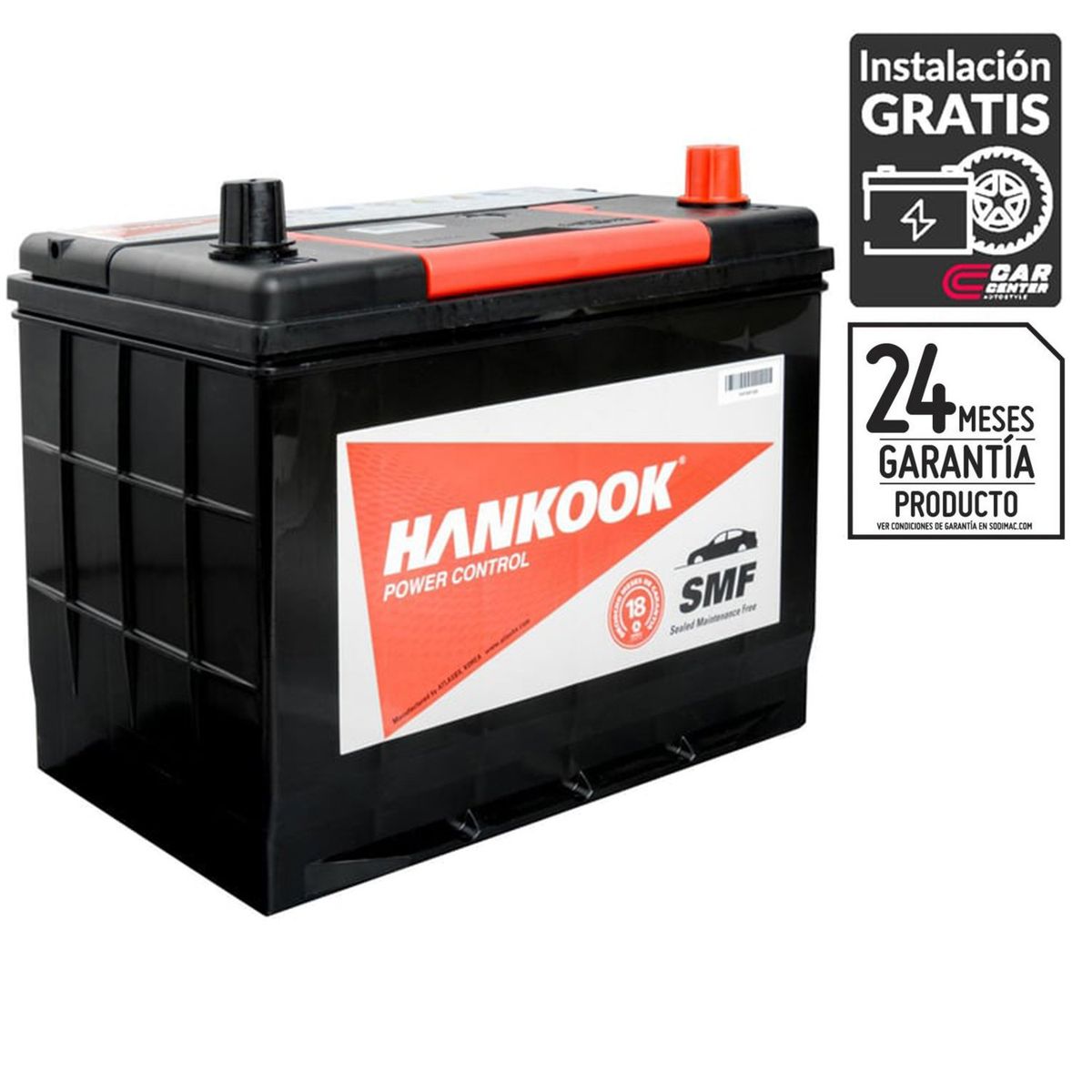 HANKOOK - Batería de Auto 70 Ah Positivo Derecho 600 CCA