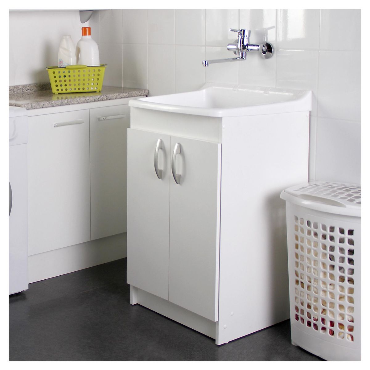 SOGA - Lavarropa Forma Rectangular Plástico 28x52x57 cm blanco