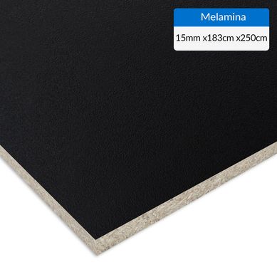 Melamina Negro 15 mm 183x250 cm