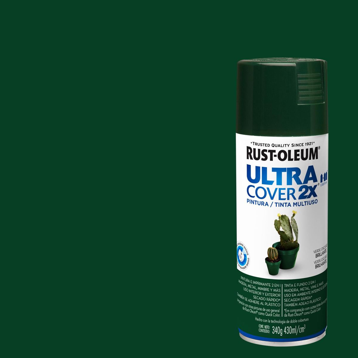 RUST OLEUM - Pintura Spray 0.43 l Brillante Verde Oscuro