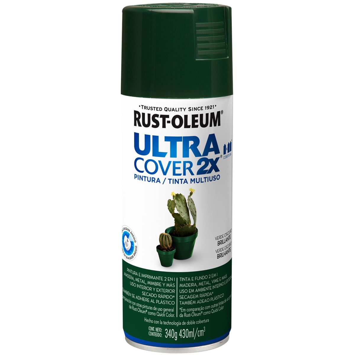 RUST OLEUM - Pintura Spray 0.43 l Brillante Verde Oscuro
