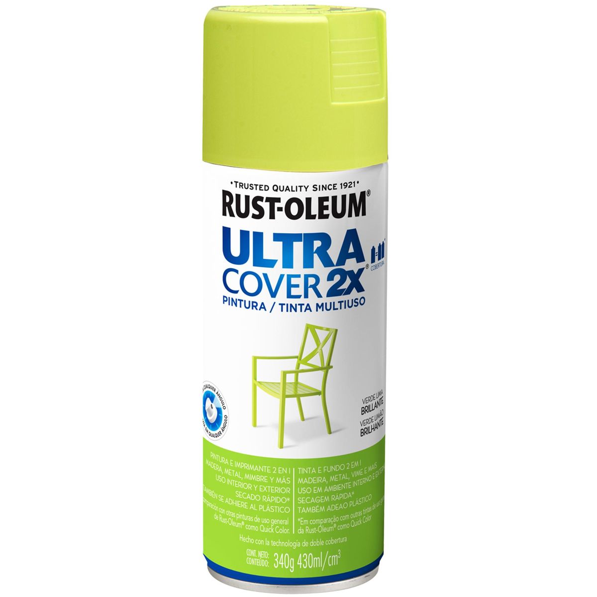 RUST OLEUM - Pintura Spray 0.43 l Brillante Verde Lima
