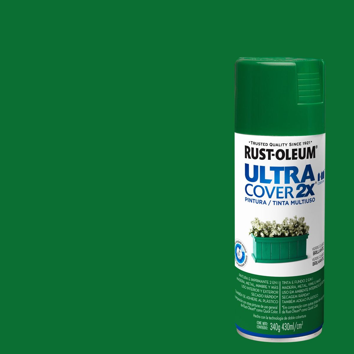 RUST OLEUM - Pintura Spray 0.43 l Brillante Verde Claro