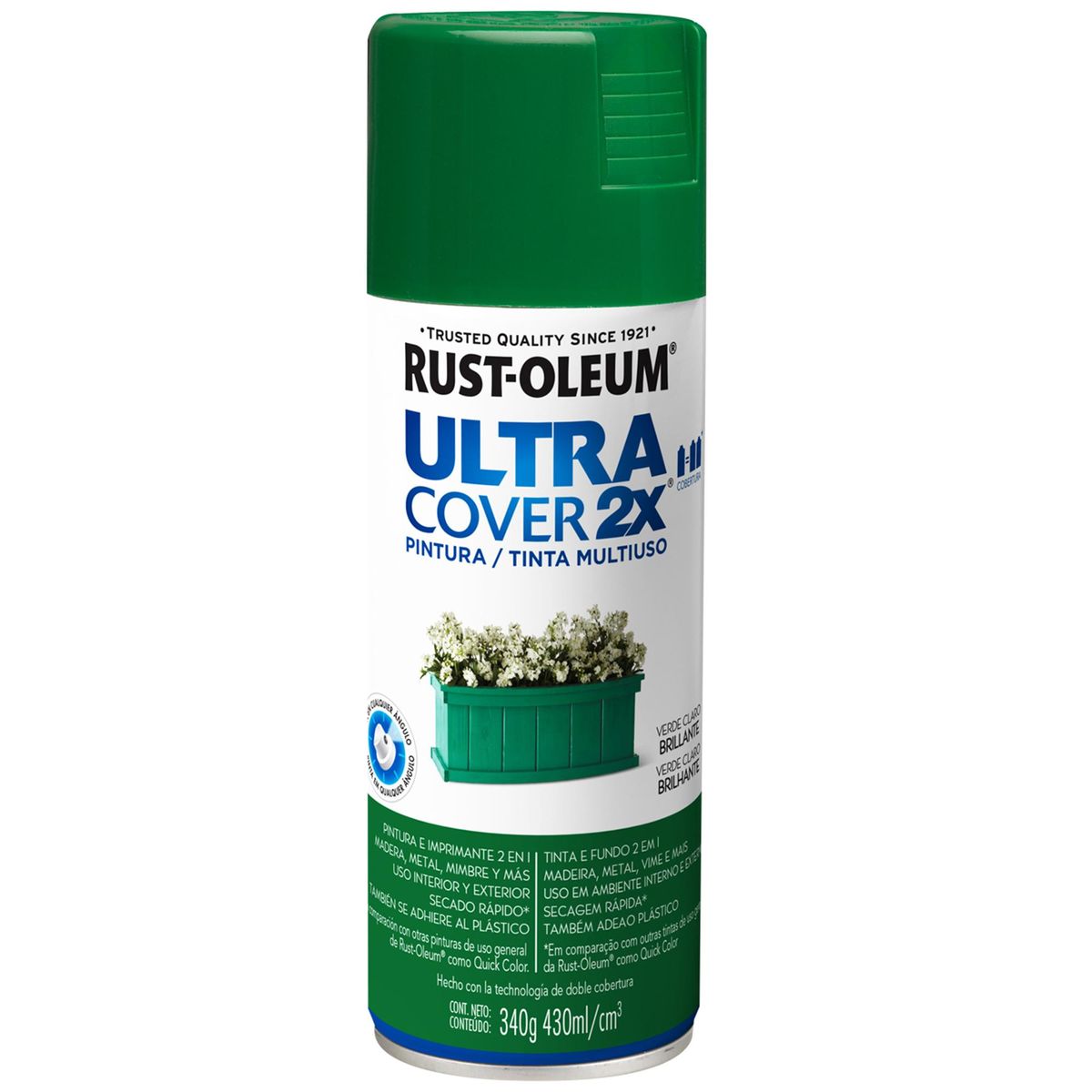 RUST OLEUM - Pintura Spray 0.43 l Brillante Verde Claro