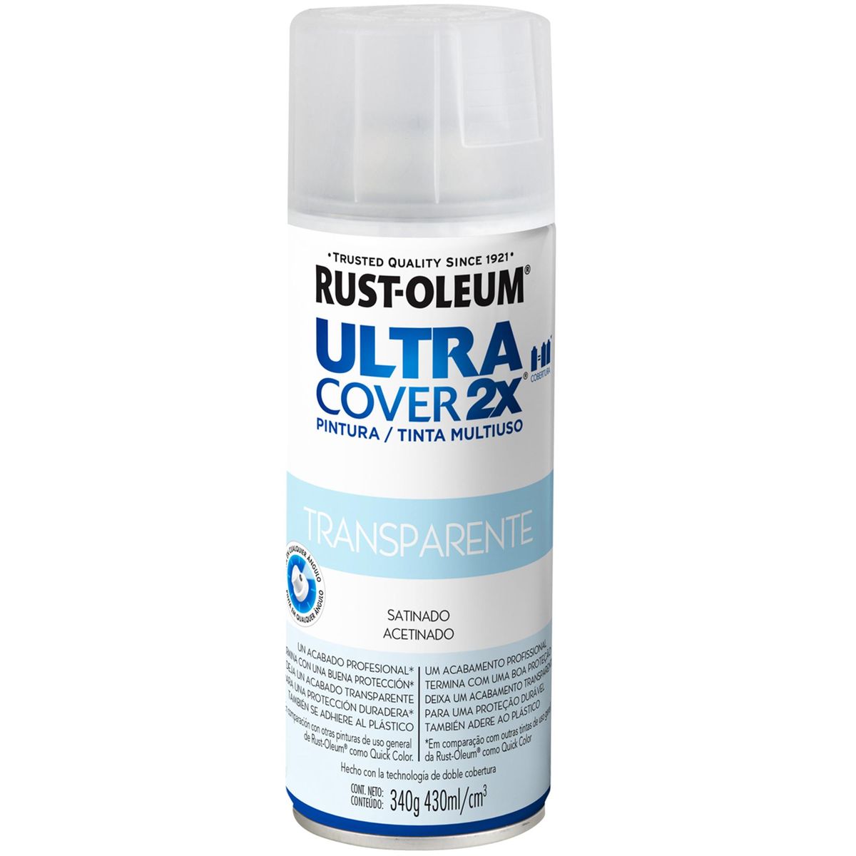 RUST OLEUM - Pintura Spray 0.43 l Satinado Transparente