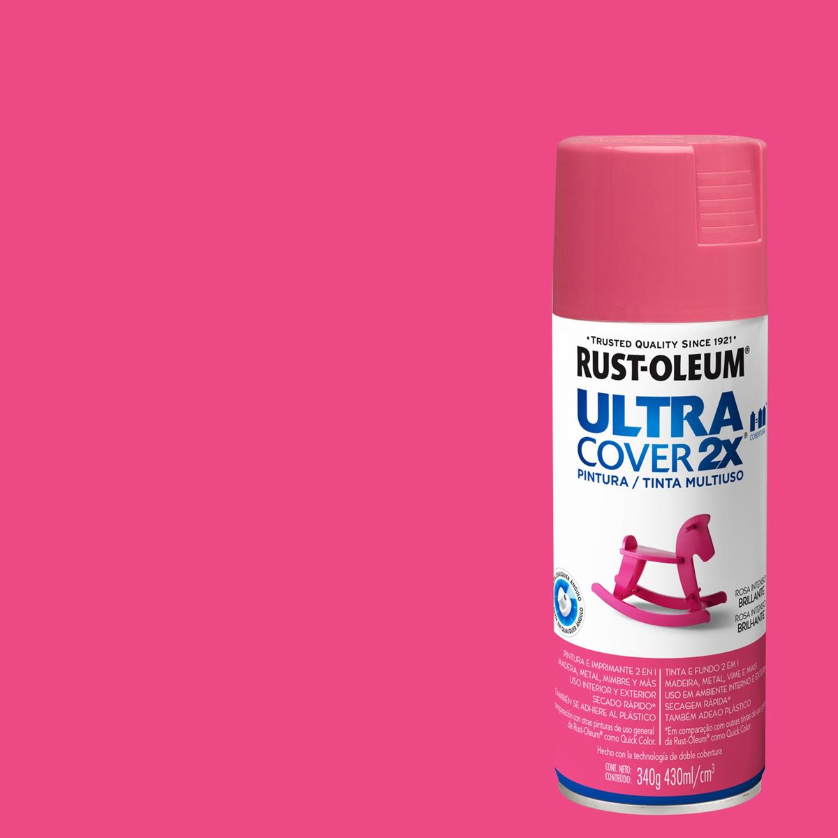RUST OLEUM - Pintura Spray 0.43 l Brillante Rosa Intenso