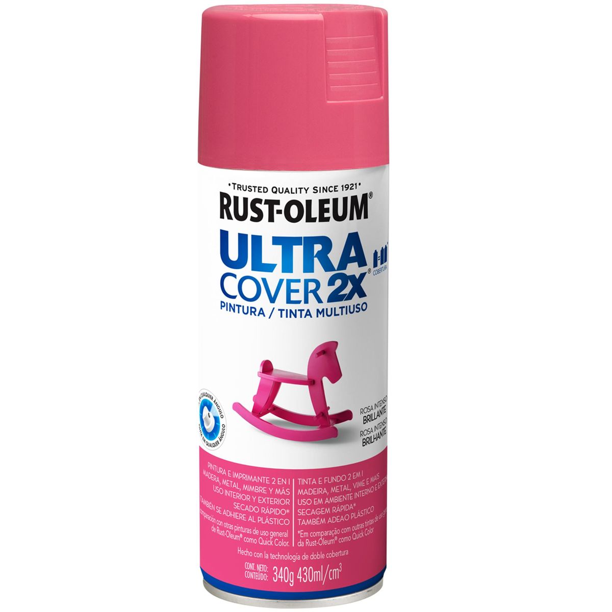 RUST OLEUM - Pintura Spray 0.43 l Brillante Rosa Intenso