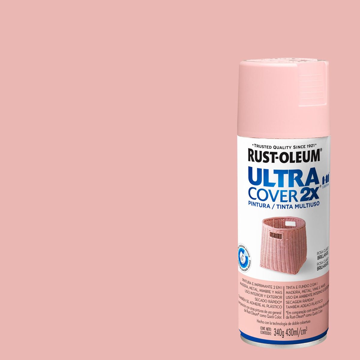 RUST OLEUM - Pintura Spray 0.43 l Brillante Rosa Claro
