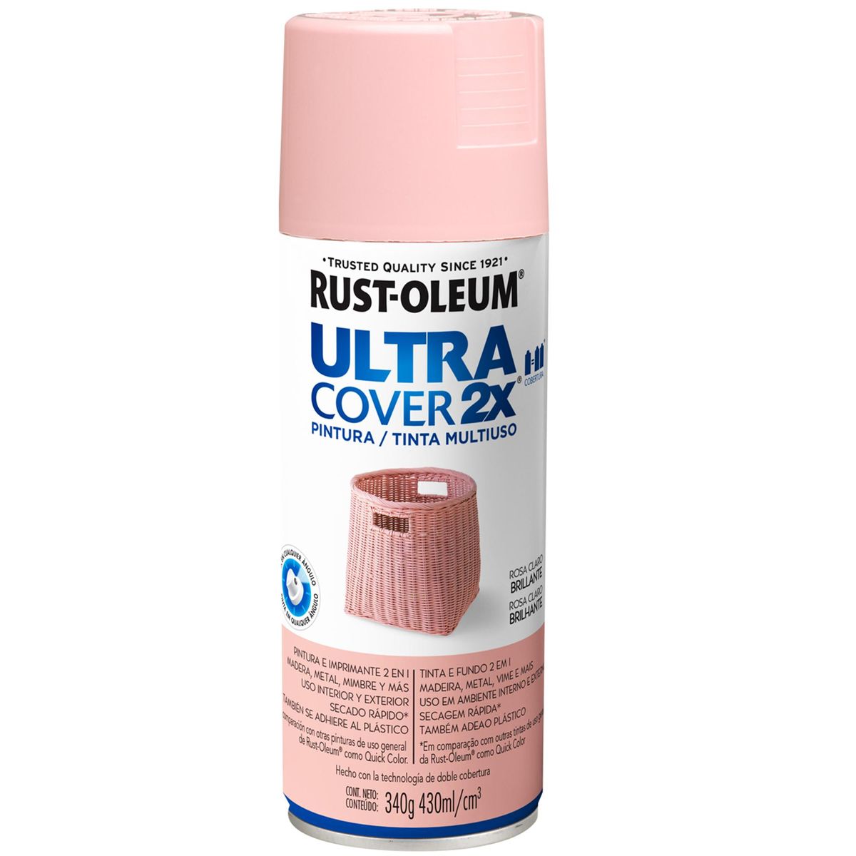 RUST OLEUM - Pintura Spray 0.43 l Brillante Rosa Claro