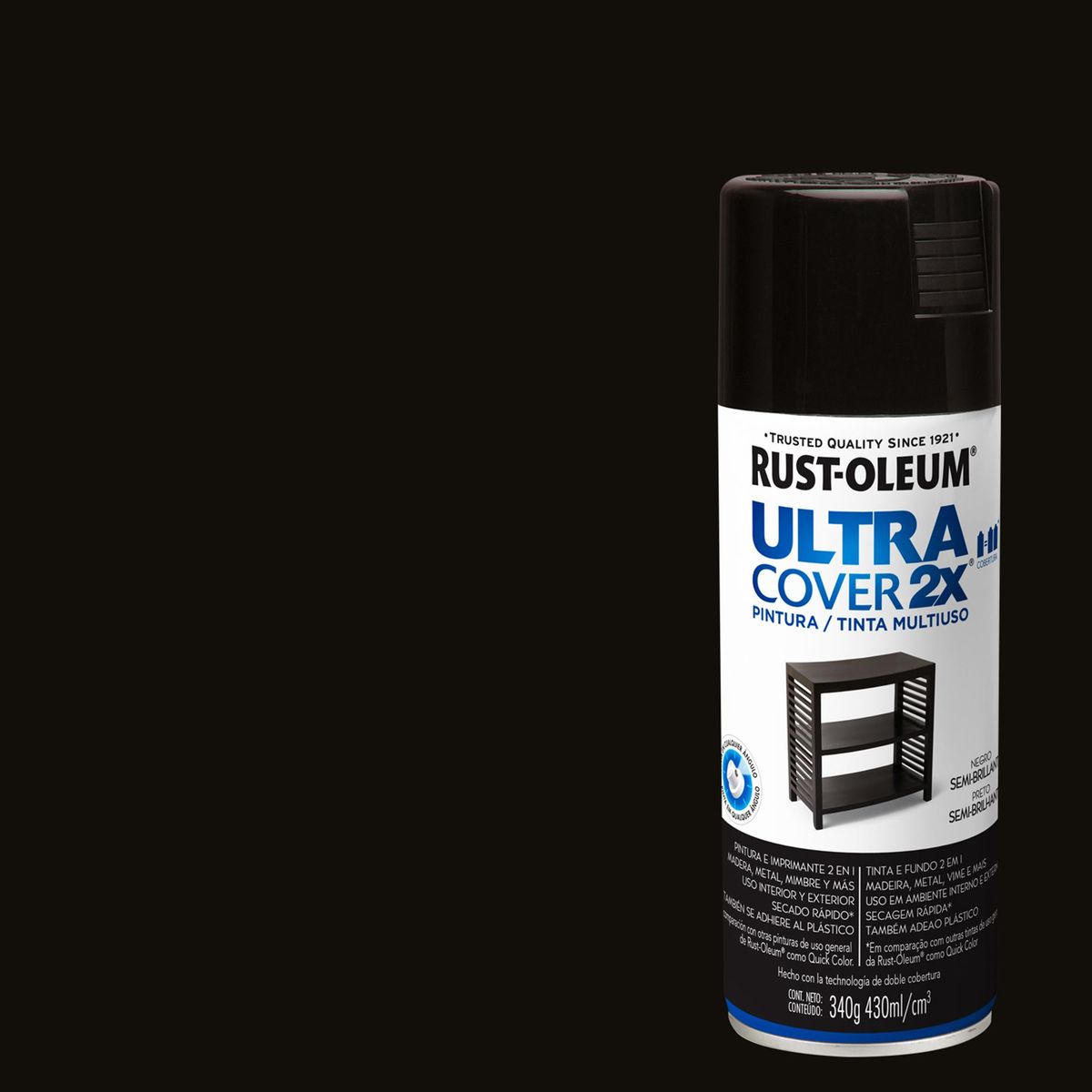 RUST OLEUM - Pintura Spray 0.43 l Semibrillante Negro