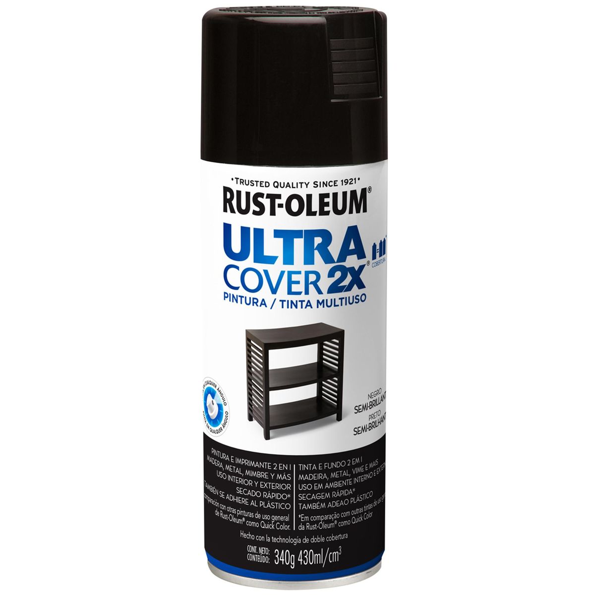 RUST OLEUM - Pintura Spray 0.43 l Semibrillante Negro
