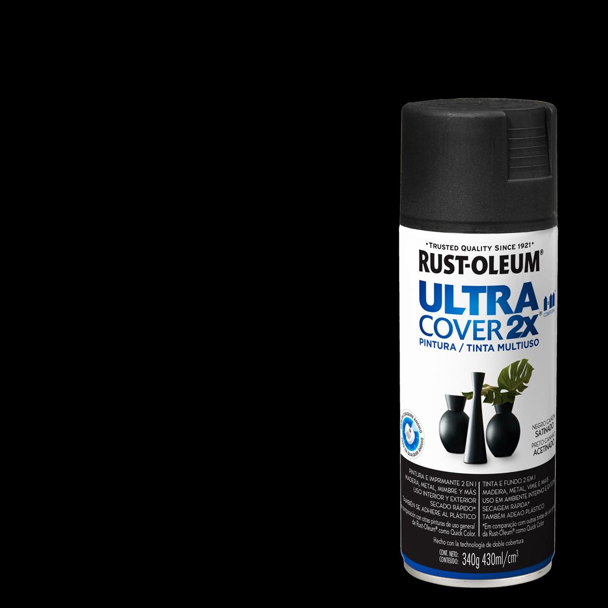 RUST OLEUM - Pintura Spray 0.43 l Satinado Negro