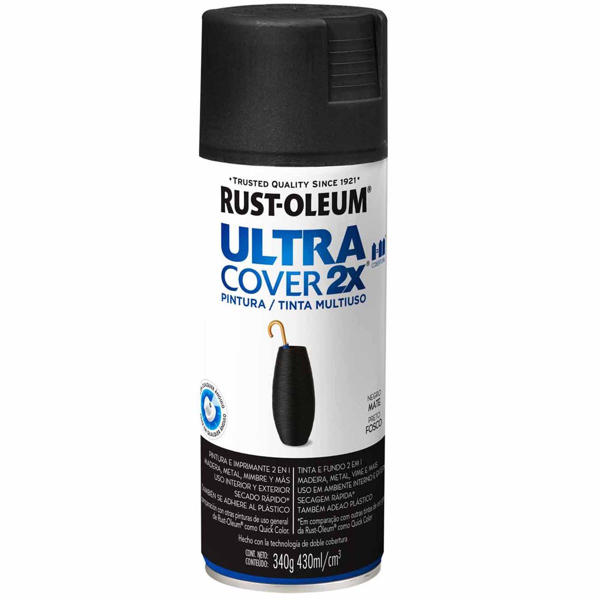 RUST OLEUM - Pintura Spray 0.43 l Mate Negro