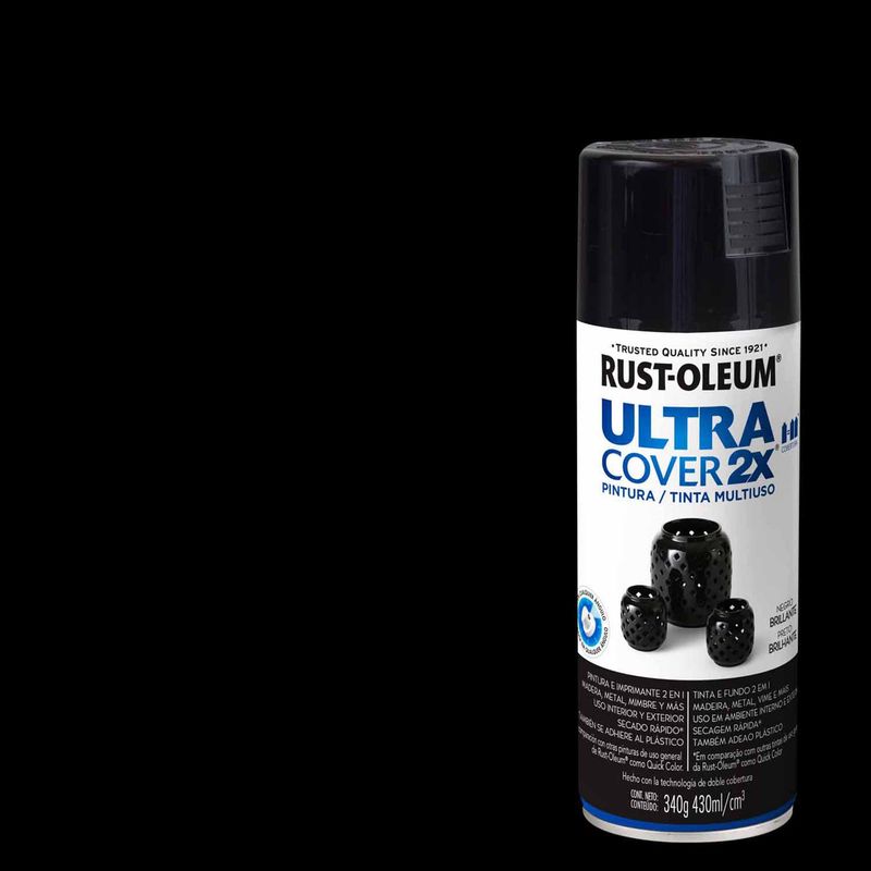 RUST OLEUM - Pintura en spray brillante 340 gr negro