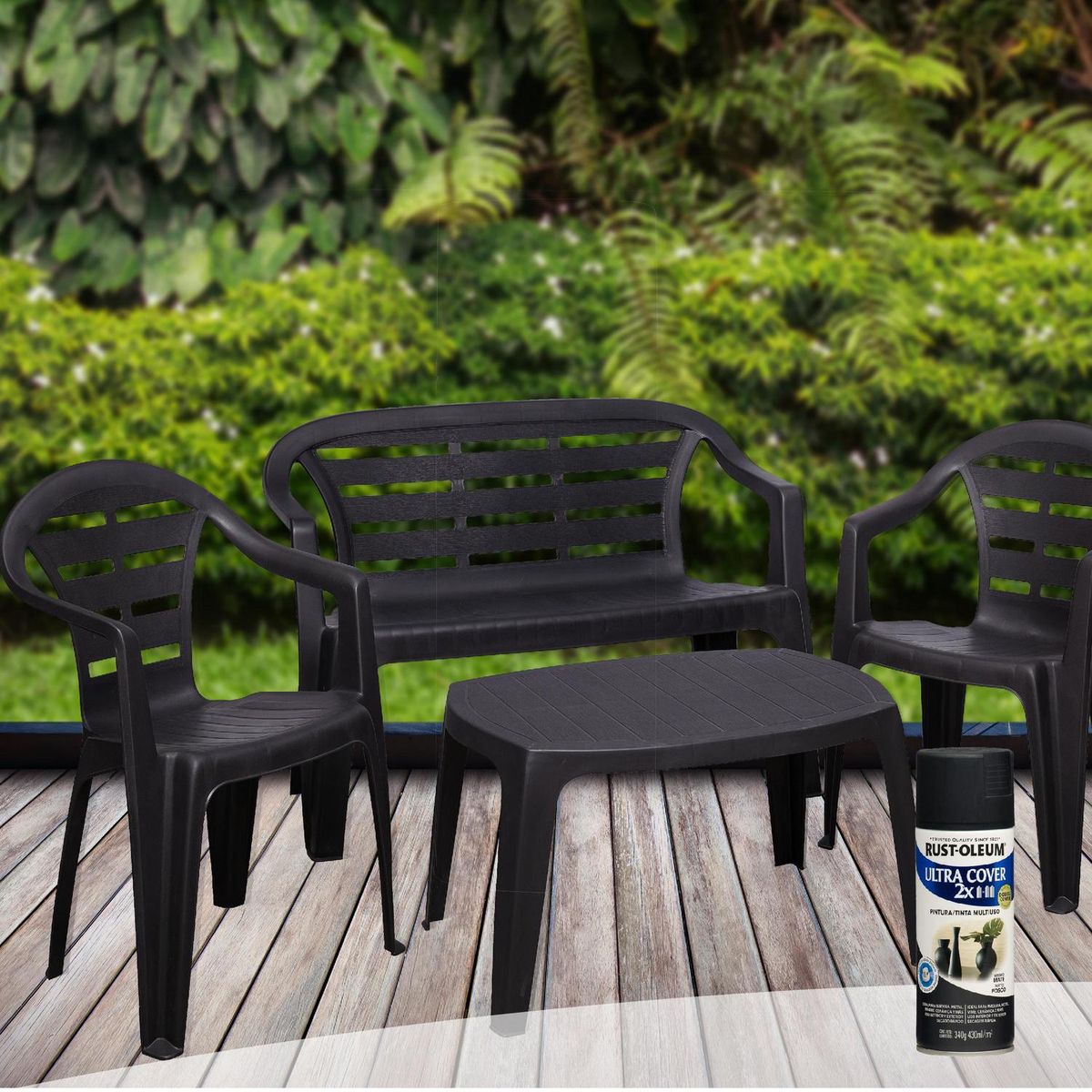 RUST OLEUM - Pintura Spray 0.43 l Brillante Negro