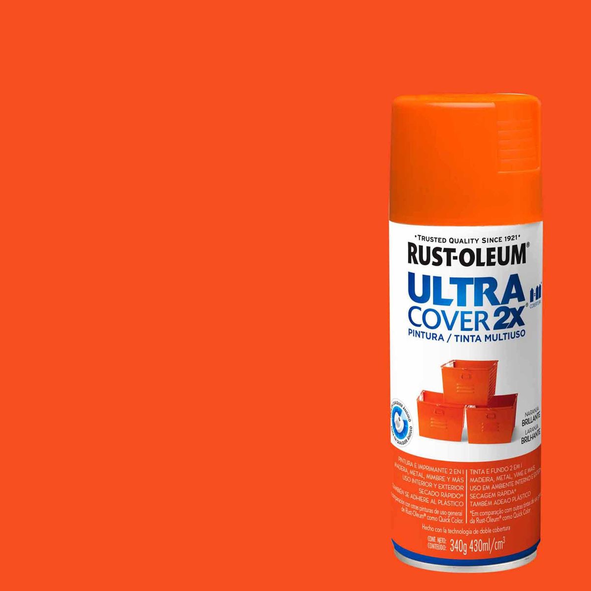 RUST OLEUM - Pintura Spray 0.43 l Brillante Naranjo
