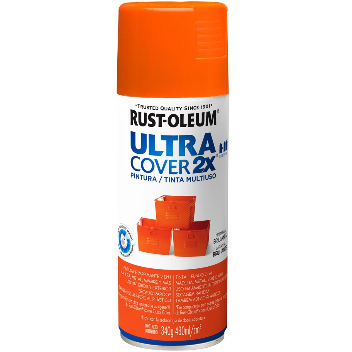 RUST OLEUM - Pintura Spray 0.43 l Brillante Naranjo