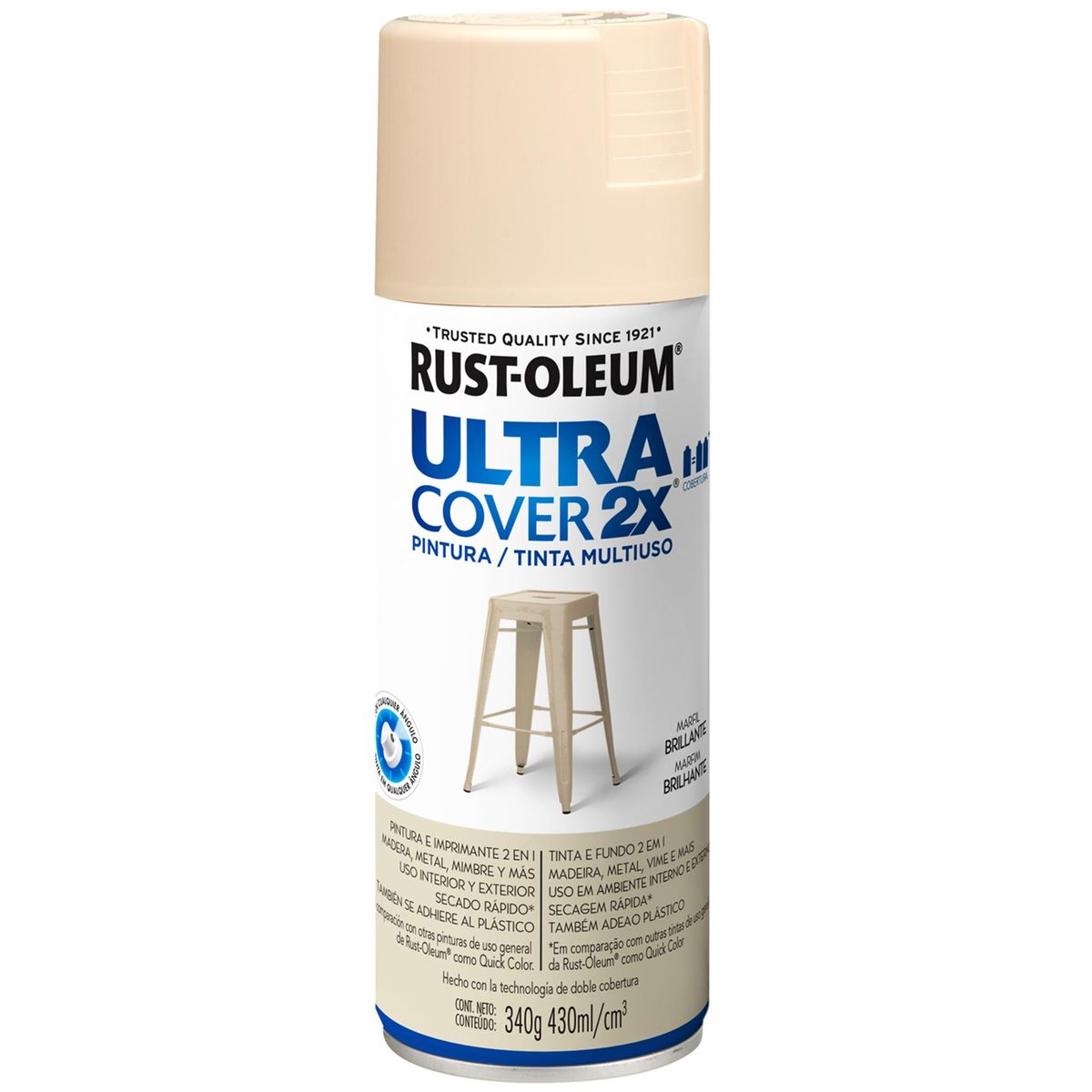 RUST OLEUM - Pintura Spray 0.43 l Brillante Marfil