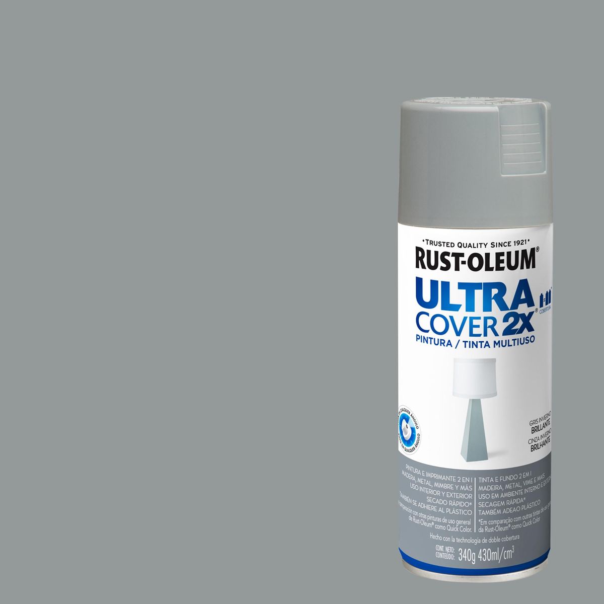 RUST OLEUM - Pintura Spray 0.43 l Brillante Gris Invierno