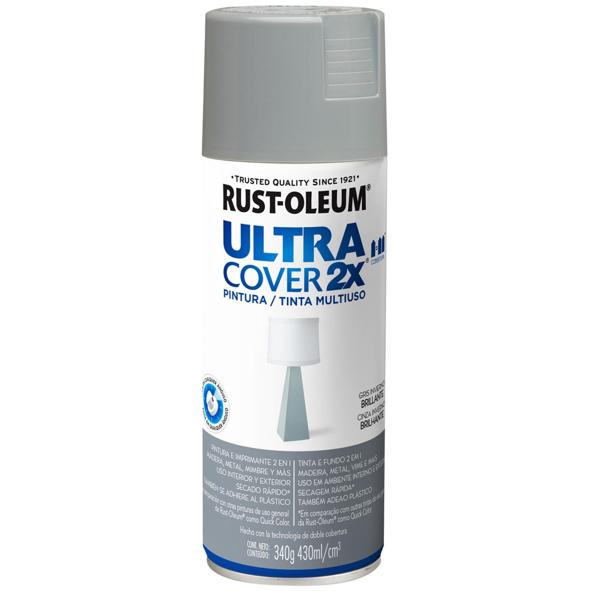 RUST OLEUM - Pintura Spray 0.43 l Brillante Gris Invierno