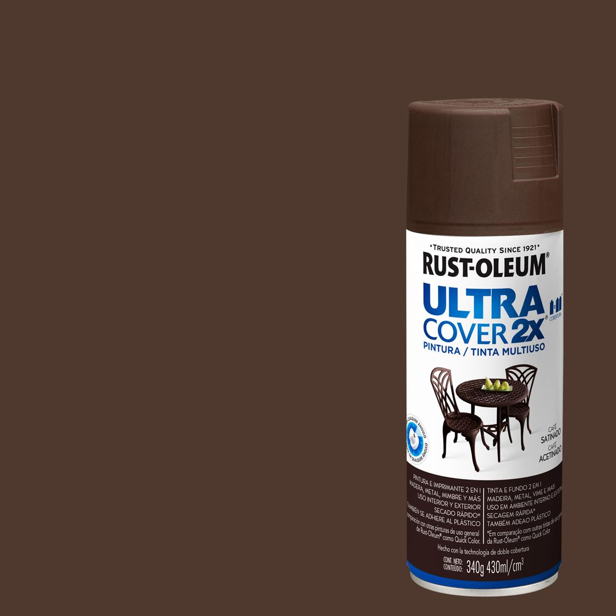 RUST OLEUM - Pintura Spray 0.43 l Satinado Café