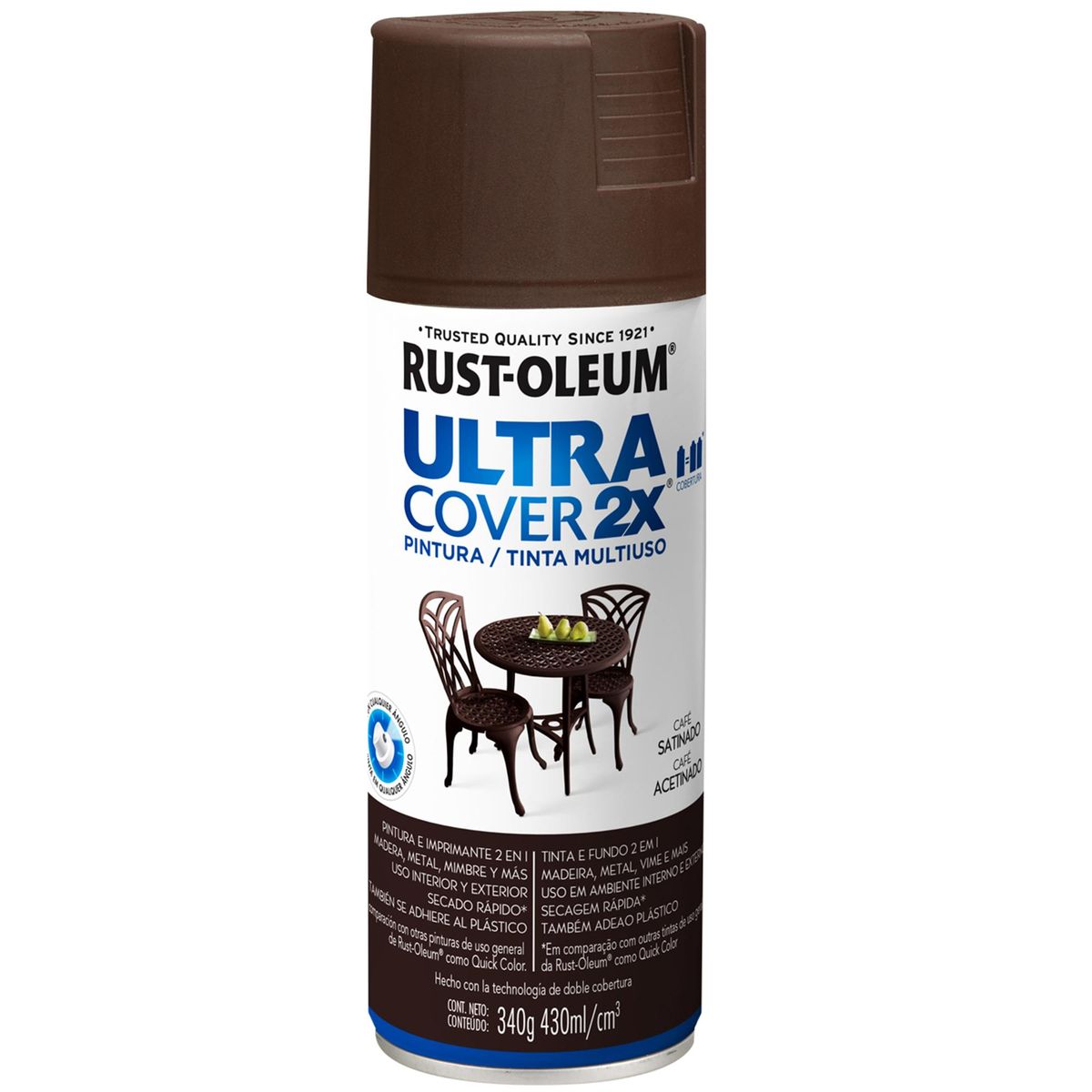 RUST OLEUM - Pintura Spray 0.43 l Satinado Café