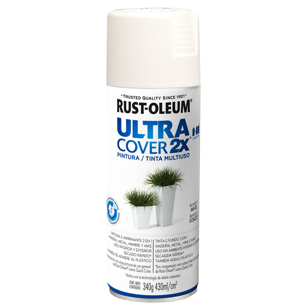 RUST OLEUM - Pintura Spray 0.43 l Mate Blanco