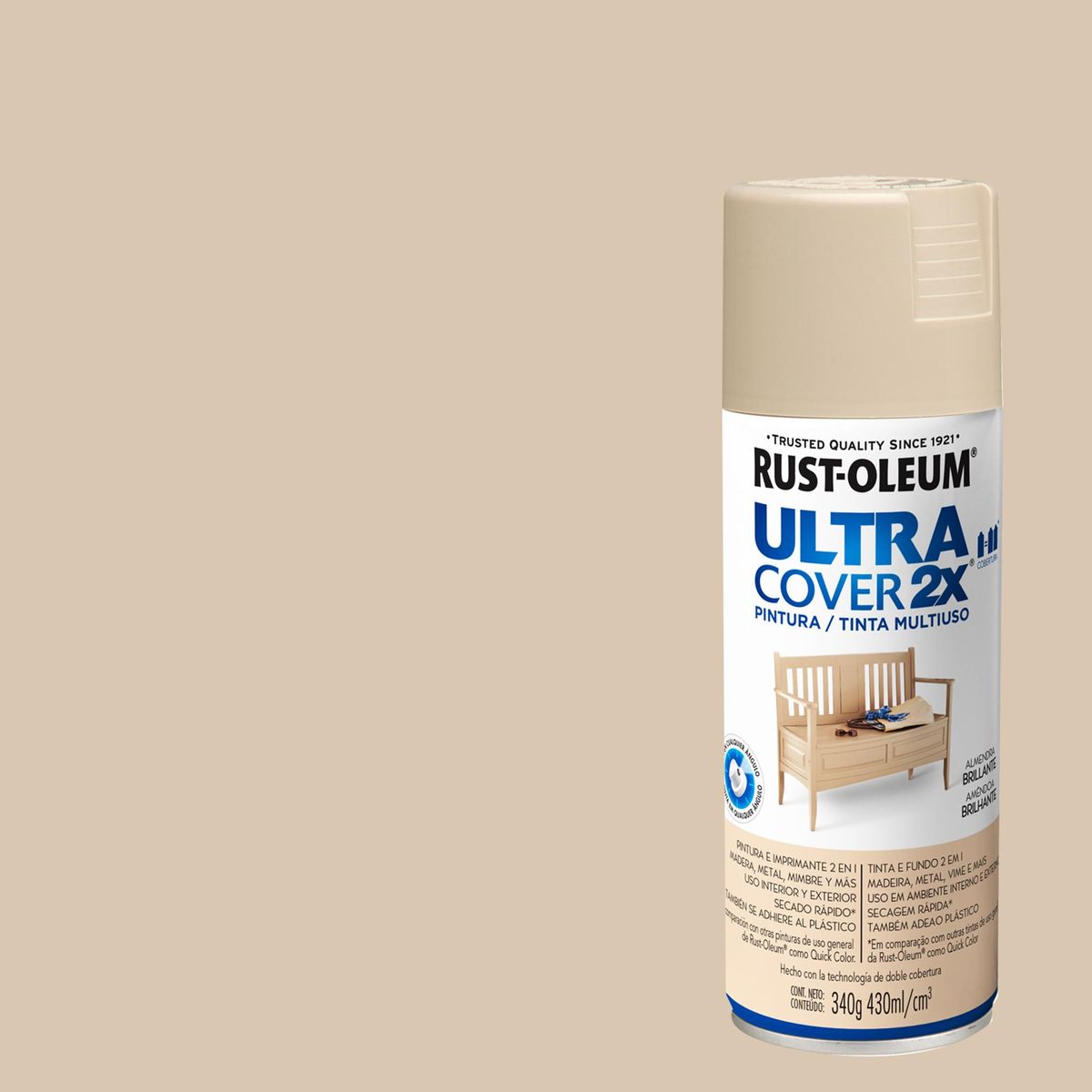RUST OLEUM - Pintura Spray 0.43 l Brillante Almendra