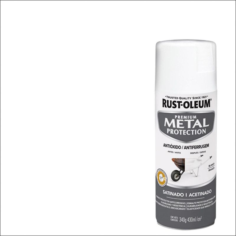 RUST OLEUM - Pintura anticorrosiva en spray satinado 340 gr blanco