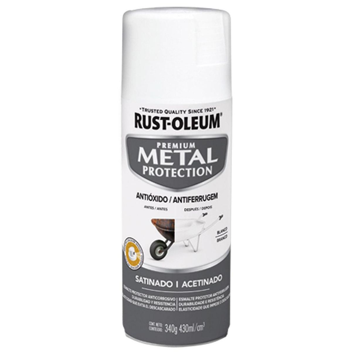 RUST OLEUM - Pintura Anticorrosiva Spray 0.43 l Satinado Blanco