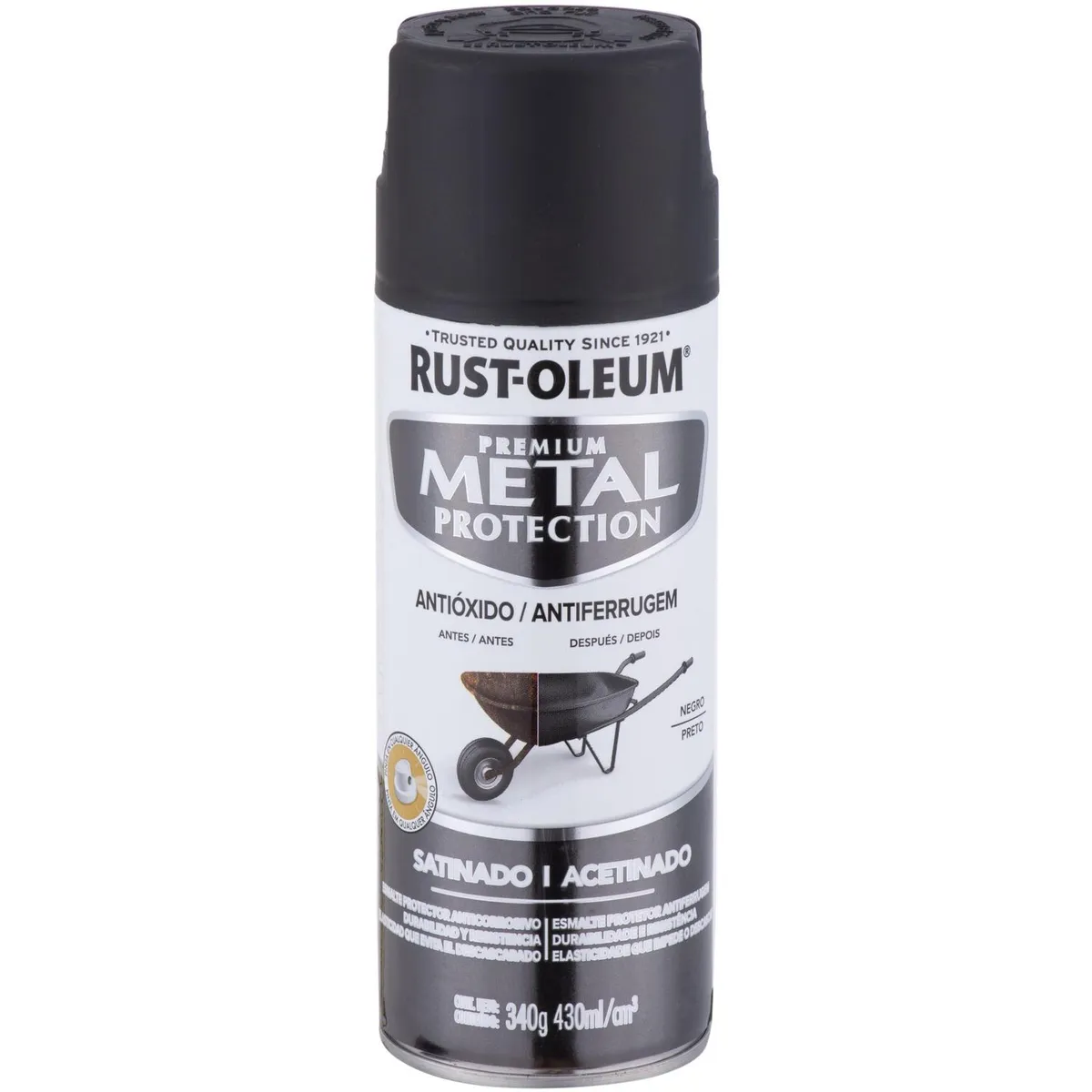 RUST OLEUM - Pintura Anticorrosiva Spray 0.43 l Satinado Negro