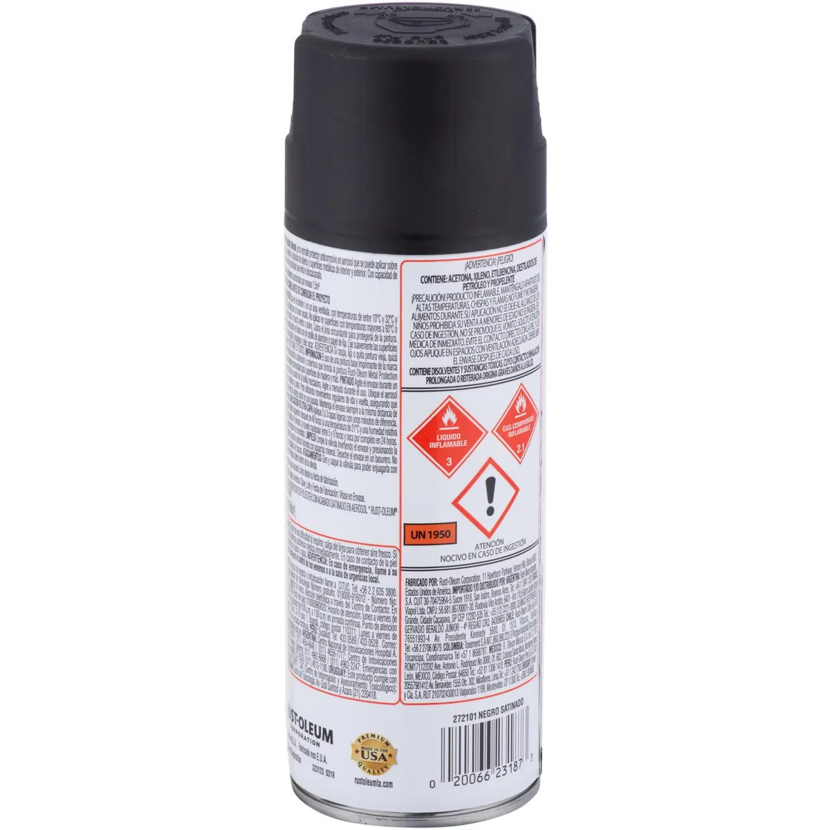 RUST OLEUM - Pintura Anticorrosiva Spray 0.43 l Satinado Negro