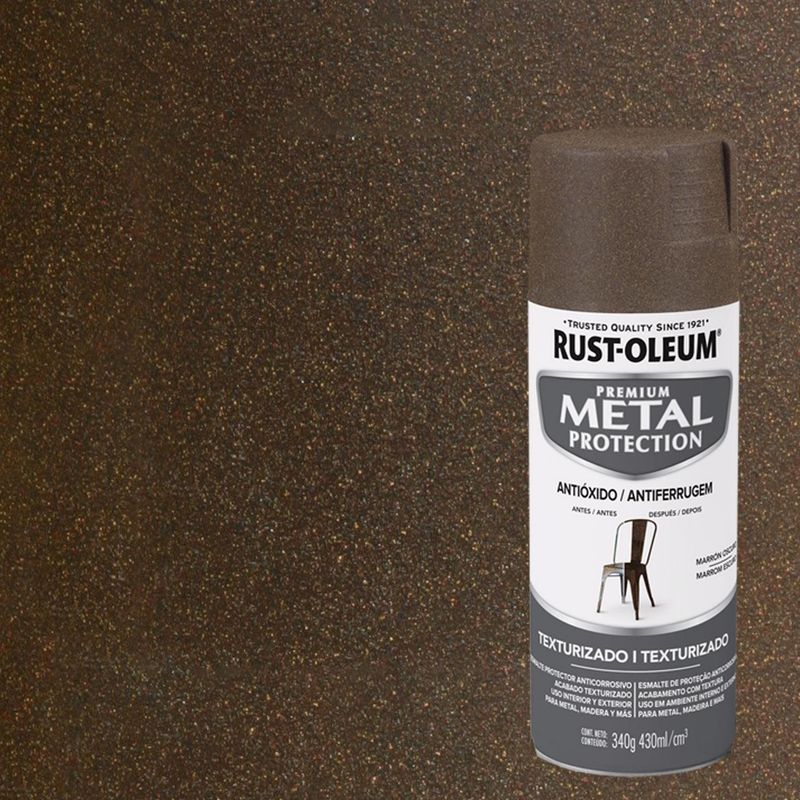 RUST OLEUM - Pintura anticorrosiva en spray satinado 340 gr café otoño