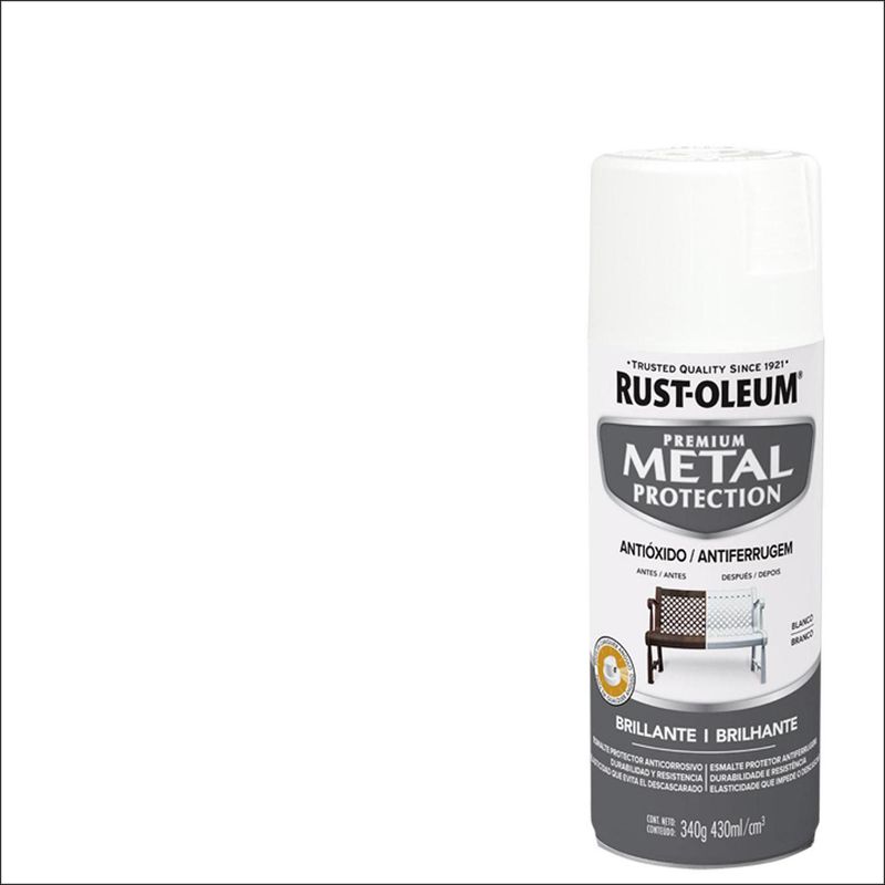 RUST OLEUM - Pintura anticorrosiva en spray brillante 340 gr blanco