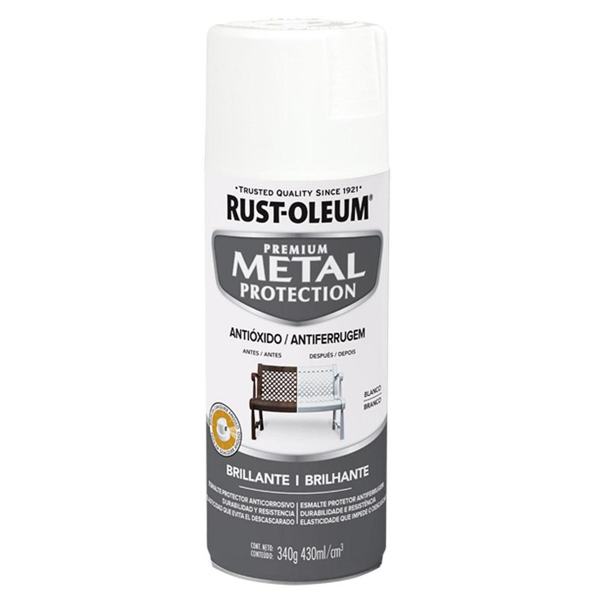RUST OLEUM - Pintura Anticorrosiva Spray 0.43 l Brillante Blanco