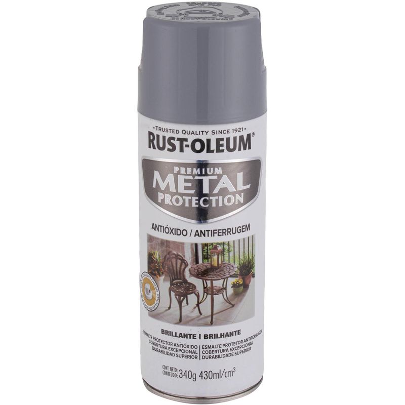 RUST OLEUM - Pintura anticorrosiva en spray brillante 340 gr gris humo