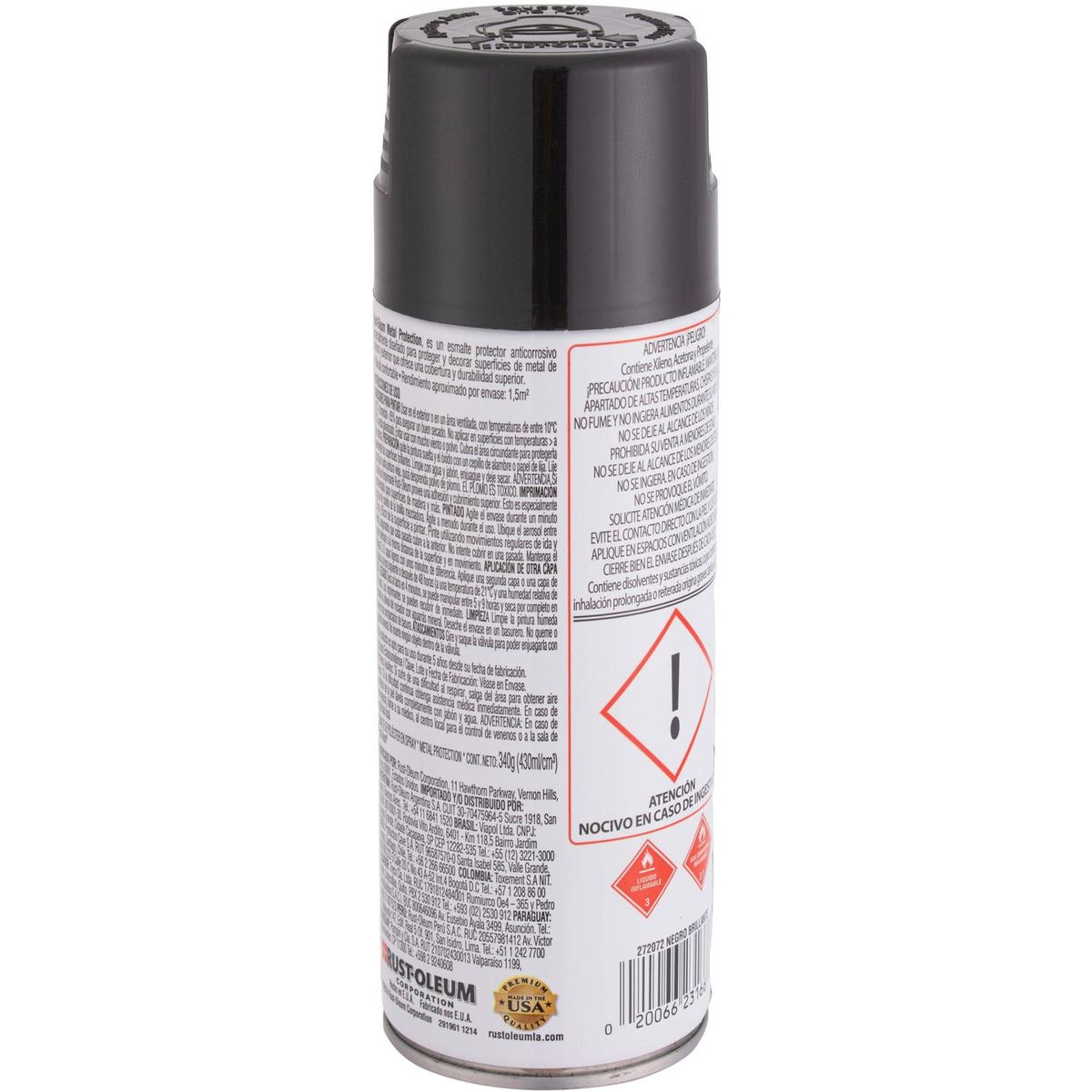 RUST OLEUM - Pintura Anticorrosiva Spray 0.43 l Brillante Negro