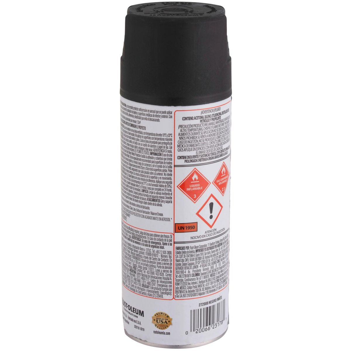 RUST OLEUM - Pintura Anticorrosiva Spray 0.43 l Mate Negro