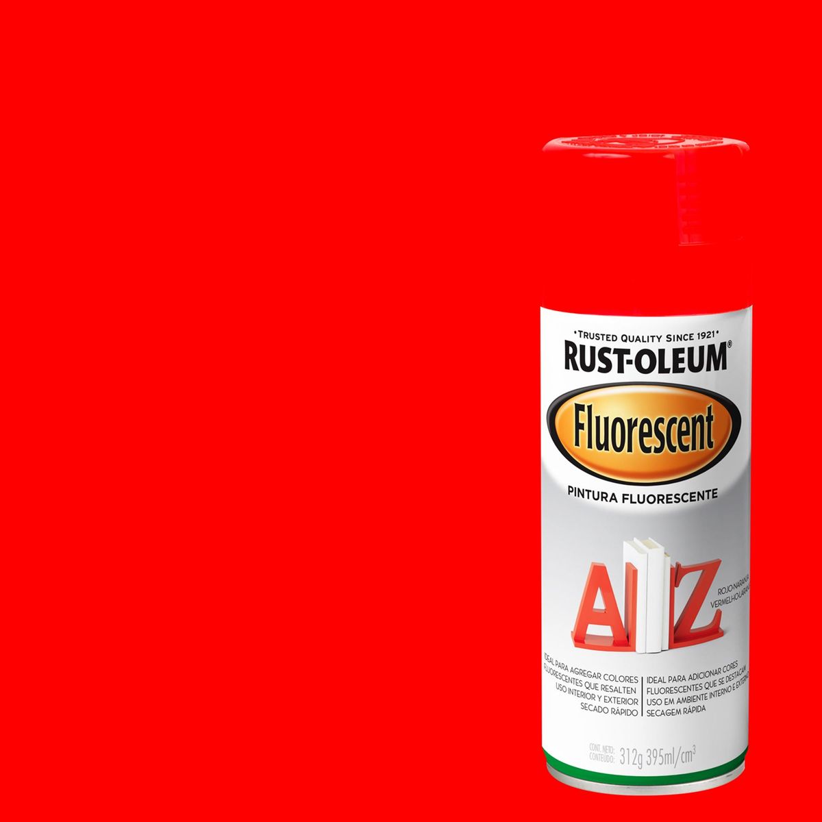 RUST OLEUM - Pintura Fluorescente Spray 0.395 l Mate Rojo