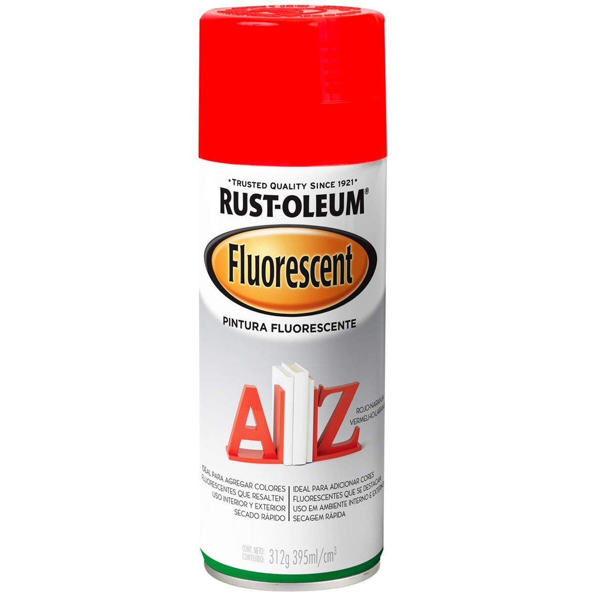 RUST OLEUM - Pintura Fluorescente Spray 0.395 l Mate Rojo