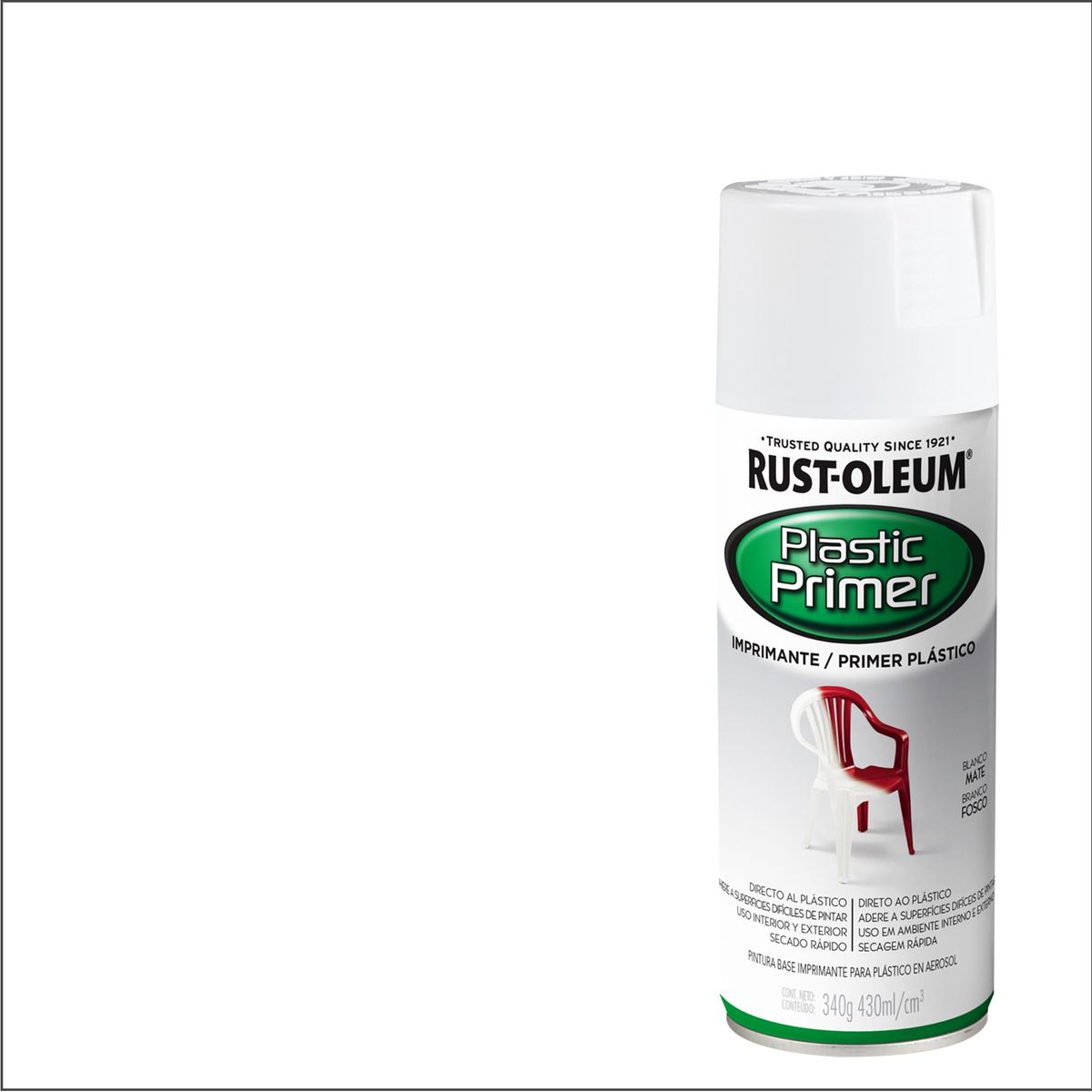 RUST OLEUM - Imprimante en spray para plástico brillante 340 gr blanco