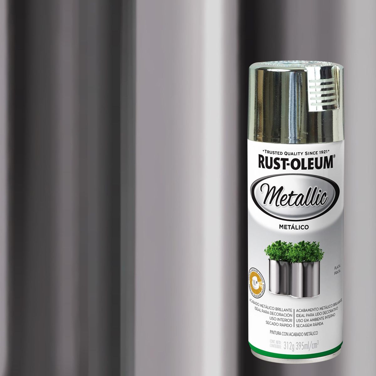 RUST OLEUM - Pintura Spray 0.395 l Brillante Plata