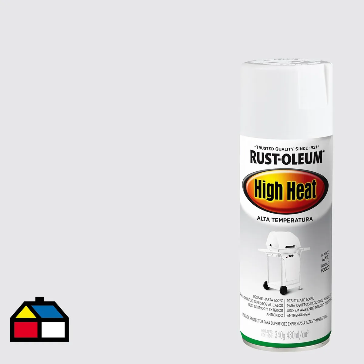 RUST OLEUM - Pintura para Altas Temperaturas Spray 0.43 l Mate Blanco