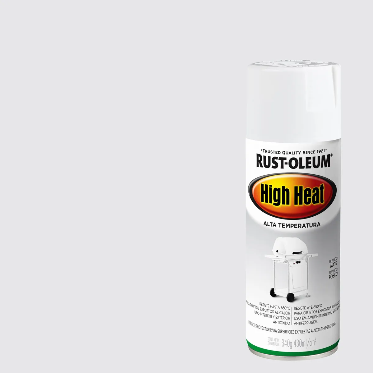 RUST OLEUM - Pintura para Altas Temperaturas Spray 0.43 l Mate Blanco