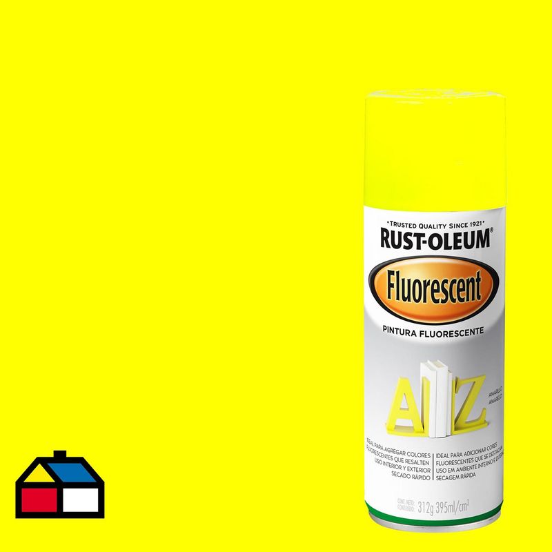 RUST OLEUM - Pintura en spray fluorescente 340 gr amarillo