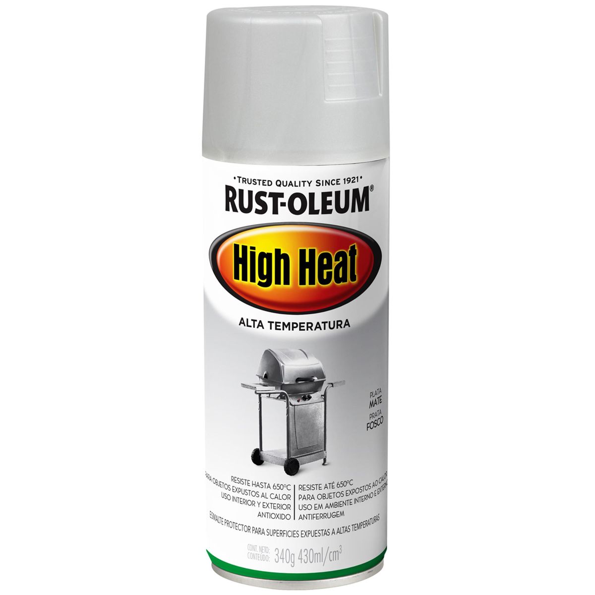RUST OLEUM - Pintura para Altas Temperaturas Spray 0.43 l Mate Plata