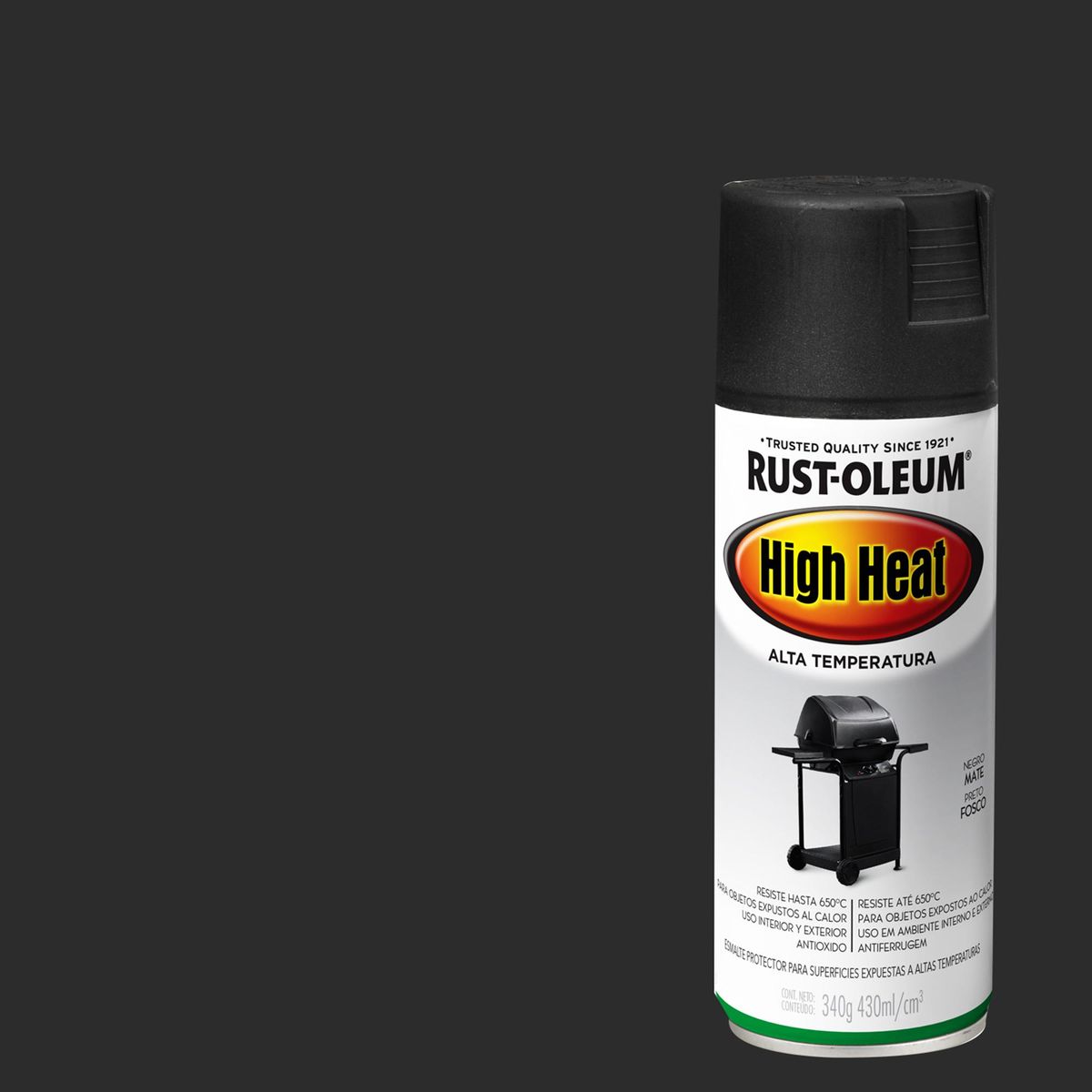 RUST OLEUM - Pintura para Altas Temperaturas Spray 0.43 l Mate Negro