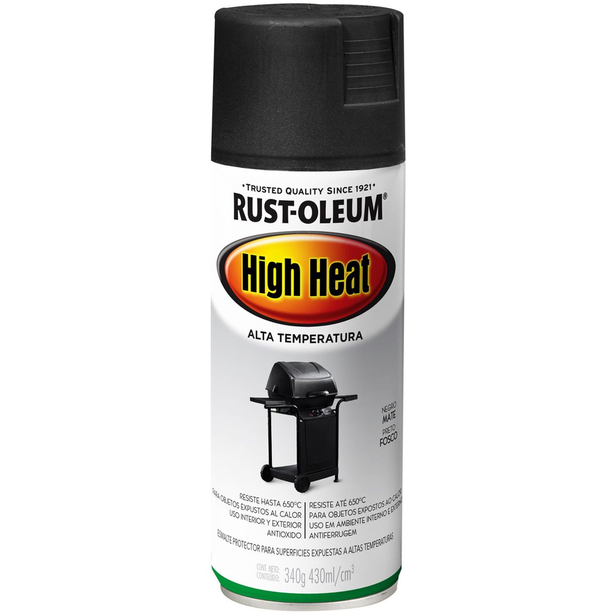 RUST OLEUM - Pintura para Altas Temperaturas Spray 0.43 l Mate Negro