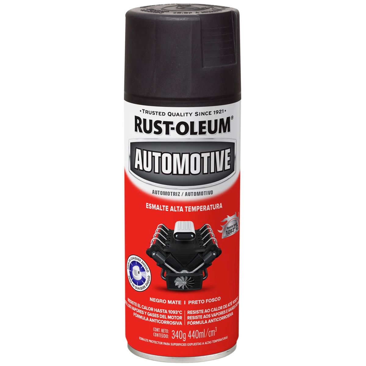 RUST OLEUM - Pintura para Auto Spray 0.44 l Mate Negro